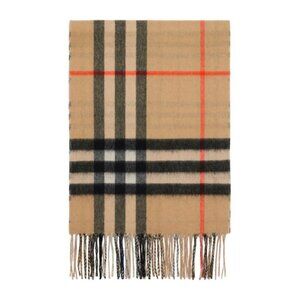 Burberry Double Face Cashmere Medium Giant Check Scarf Sand 168*30cm 8090952